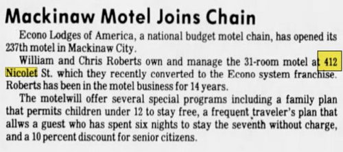 Villager Motel (Econo Lodge, Knights Inn) - May 1984 Becomes Econo Lodge (newer photo)